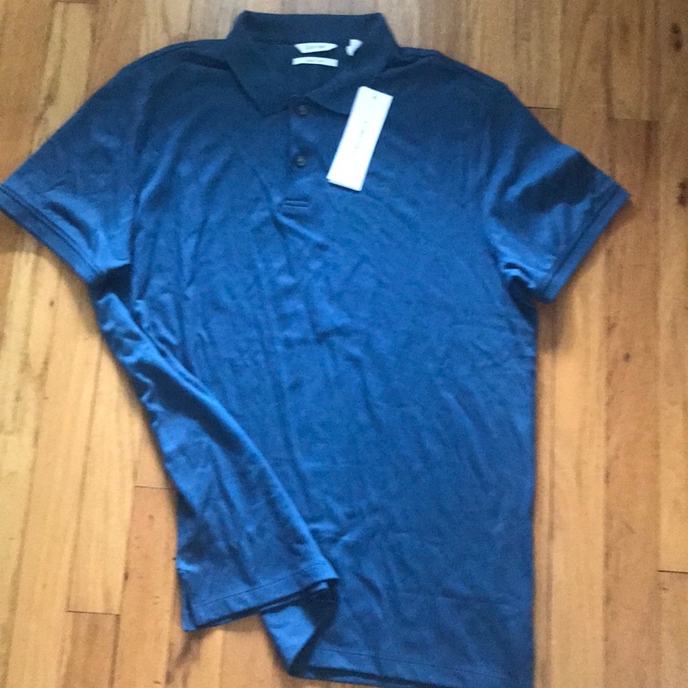 Calvin Klein polo, Teal, L, cotton, NWT